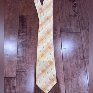 Kenzo Yellow and Gold Floral Silk Tie